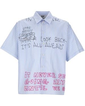 MSGM Kurzarmhemden - Blau