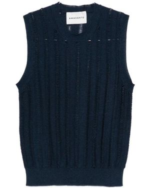 Amaranto Truien & Vesten ,Blauw ,Nylon Mouwloze Knit