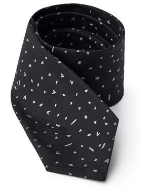 Jil Sander Schwarze Seidenkrawatte Mit Mikro-Print