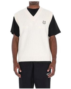 Maison Kitsuné Sleeveless Knitwear - Neutro