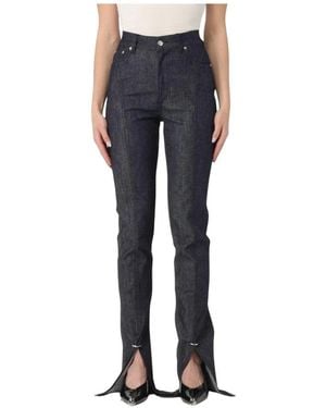 Mugler Blaue Schlitzsaum Jeans