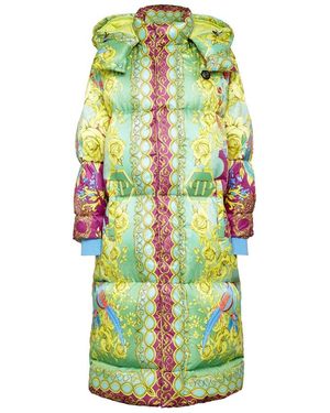 Philipp Plein Jassen ,Veelkleurig ,Nylon Nylon Bomber Long Print New Baroque - Groen