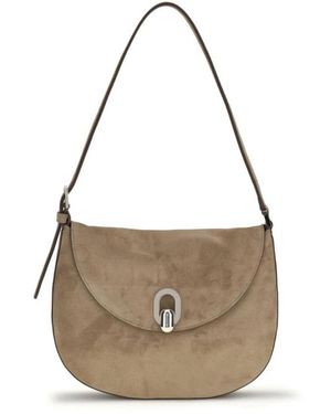 SAVETTE Tassen ,Leer Bos Taurus Schoudertas - Grijs