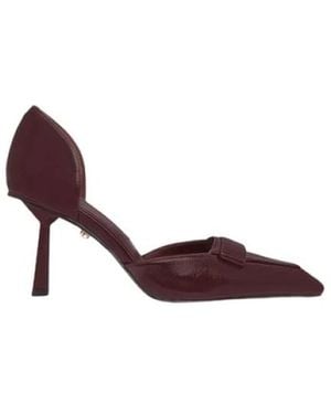 Twentyfourhaitch 90 Mm Pump Met Strass-Steentjes En Enkelbandje - Bruin