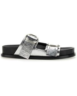 Jil Sander Ledersandale Mit Schnalle - Schwarz