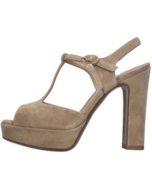 Relac Schoenen ,Bruin ,Leer Sandalen - Grijs