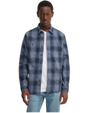 Timberland Overhemden ,Blauw ,Katoen Ruitjes Flanellen Overhemd