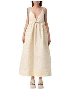 Ganni Midi Dresses - Natural