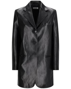 Jil Sander Jassen ,Zwart ,Leer Jacket 107 Lh