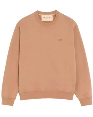 Valentino Hoodies & Sweatvesten ,Katoen Vlogo Signature Sweater - Naturel