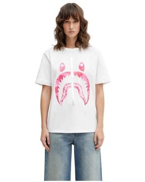 A Bathing Ape Camo Shark Tee - Rood