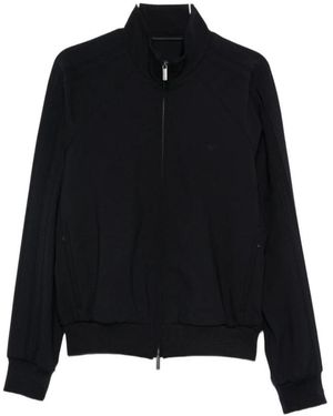 Emporio Armani Hoodies & Sweatvesten ,Zwart ,Full-Zip Track Jacket
