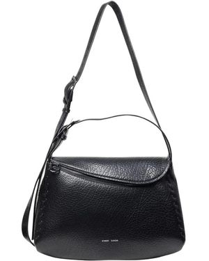Samsøe & Samsøe Tassen ,Zwart ,Leer Sadandy Satchel