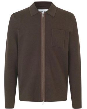 Samsøe & Samsøe Truien & Vesten ,Bruin ,Gebreid Vest Met Ritssluiting