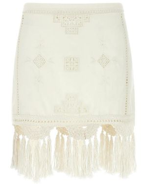 Isabel Marant Mini Sandra Katoenen Rok - Naturel
