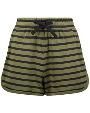 RED Valentino Korte Broeken ,Veelkleurig ,Katoen Gestreept Short - Groen