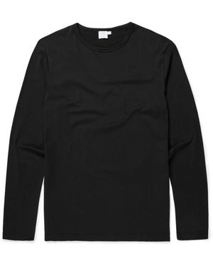 Sunspel Long Sleeve Tops - Zwart