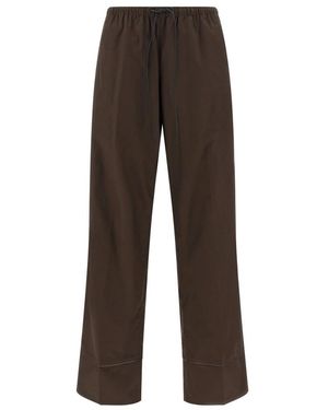 Yves Salomon Wide Trousers - Brown