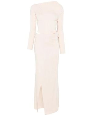AYA MUSE Beiges Aura Maxikleid - Weiß