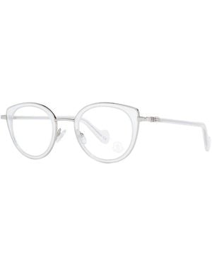 Moncler Accessoires ,Wit ,Witte Cat Eye Metalen Optische Monturen - Metallic