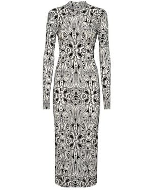 Philipp Plein Kleedjes ,Veelkleurig ,Polyester Gothic Plein Lange Jurk - Grijs
