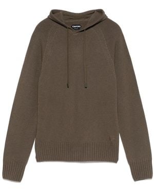 Tom Ford Naadloze Cashmere Hoodie - Bruin
