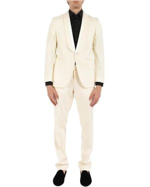HUGO Single Breasted Suits - Natural
