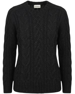 P.A.R.O.S.H. Truien & Vesten ,Zwart ,Wol Ladybril Cable Knit Sweater
