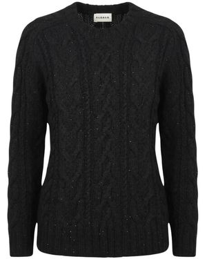 P.A.R.O.S.H. Truien & Vesten ,Zwart ,Wol Ladybril Cable Knit Sweater