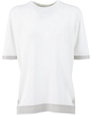 Peserico Linnen En Katoen T-Shirt - Wit