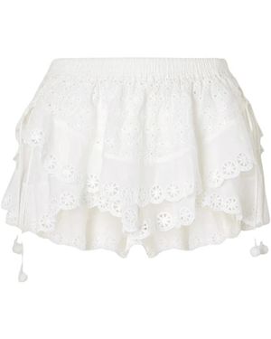Isabel Marant Rokken ,Wit ,Katoen Minirok Met Ruches