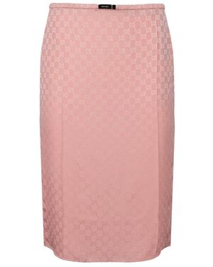Gucci Gg Silk Jacquard Rok - Roze
