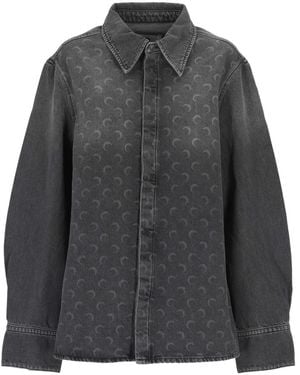Marine Serre Denim Shirts - Grey