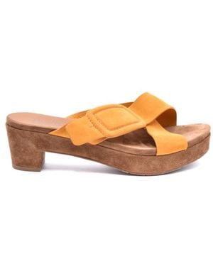 Pedro Garcia Schoenen ,Geel ,Elegante Hakken Muiltjes Sandalen - Oranje