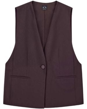 ARMANI EXCHANGE Crossover Crepe Gilet - Paars