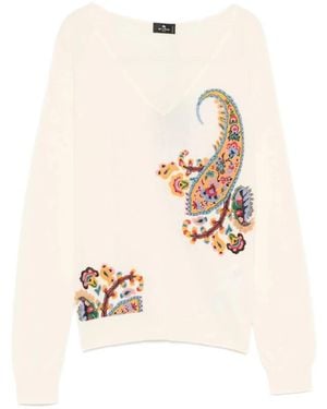 Etro Paisley Jacquard-Pullover - Weiß