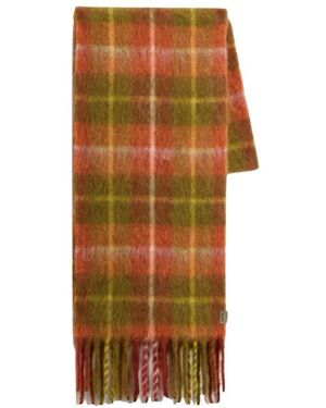 Woolrich Accessoires ,Veelkleurig ,Wol Geruite Mohair Wollen Sjaal - Bruin