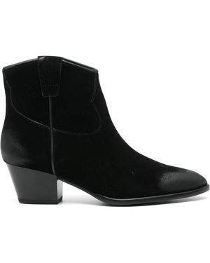 Ash Stivali neri in suede con zip laterale - Nero
