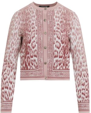 Roberto Cavalli Jaguar Print Cardigan - Pink