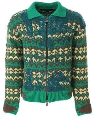 ANDERSSON BELL Submerge Nordic Zip-Up Strickjacke - Grün