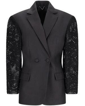 Magda Butrym Sanduhr Spitzenblazer - Schwarz