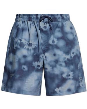 Maison Kitsuné Shorts Mit Blumenmuster - Blau