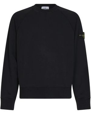 Stone Island Garment-Dyed Crewneck Sweatshirt - Zwart