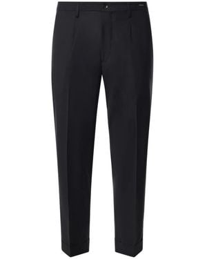 Michael Coal Broeken ,Zwart ,Wol Mclou 3089 Chino Broek - Blauw