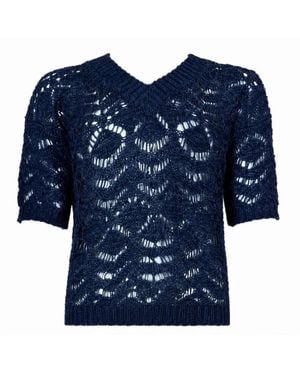 D.exterior V-Neck Knitwear - Blue