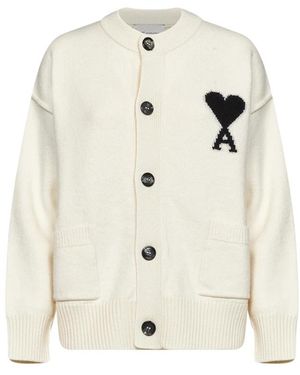 Ami Paris De Coeur Cardigan - Wit