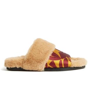 La DoubleJ Winter-Slides mit ägyptisch inspiriertem Muster - Mehrfarbig