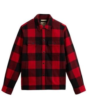 Woolrich Wool Check Alaskan Shirt Jacket - Rot