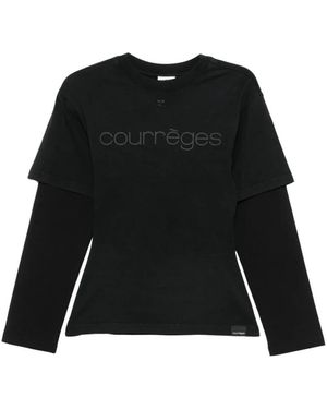 Courreges Long Sleeve T-Shirts - Black