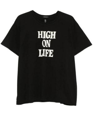 R13 Slogan-Print T-Shirt - Black
